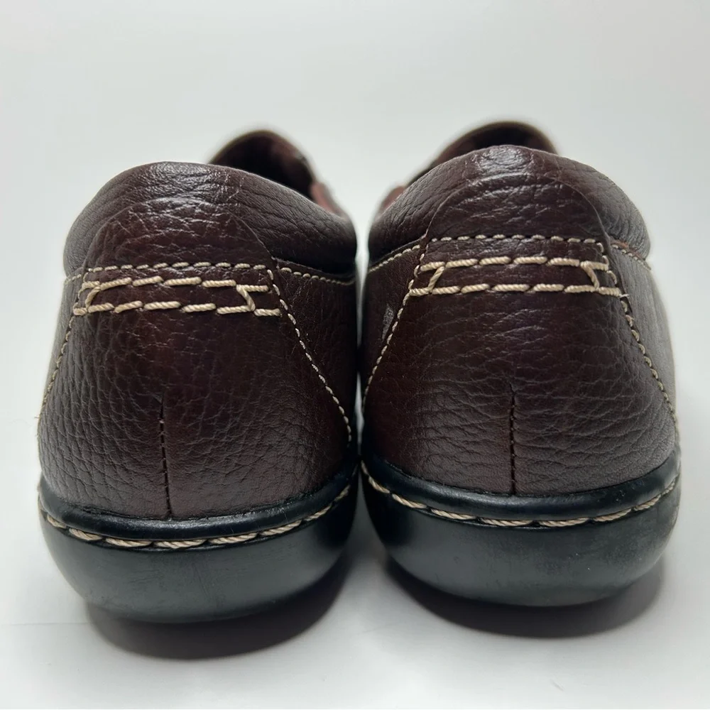 Clark’s Ashland Lane Q Brown Leather Slip On Loafer Size 8.5 M
